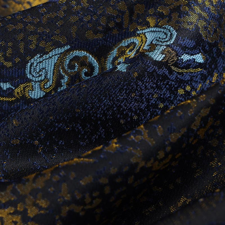 Buddha Stones, złote, pustynne, niebieskie kwiaty, męska kurtka z długim rękawem i kieszeniami, zapinana na guziki i guziki - image 14