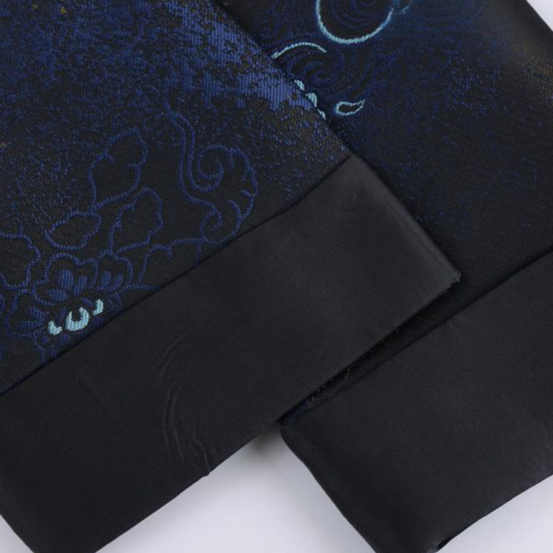 Buddha Stones, złote, pustynne, niebieskie kwiaty, męska kurtka z długim rękawem i kieszeniami, zapinana na guziki i guziki - image 11