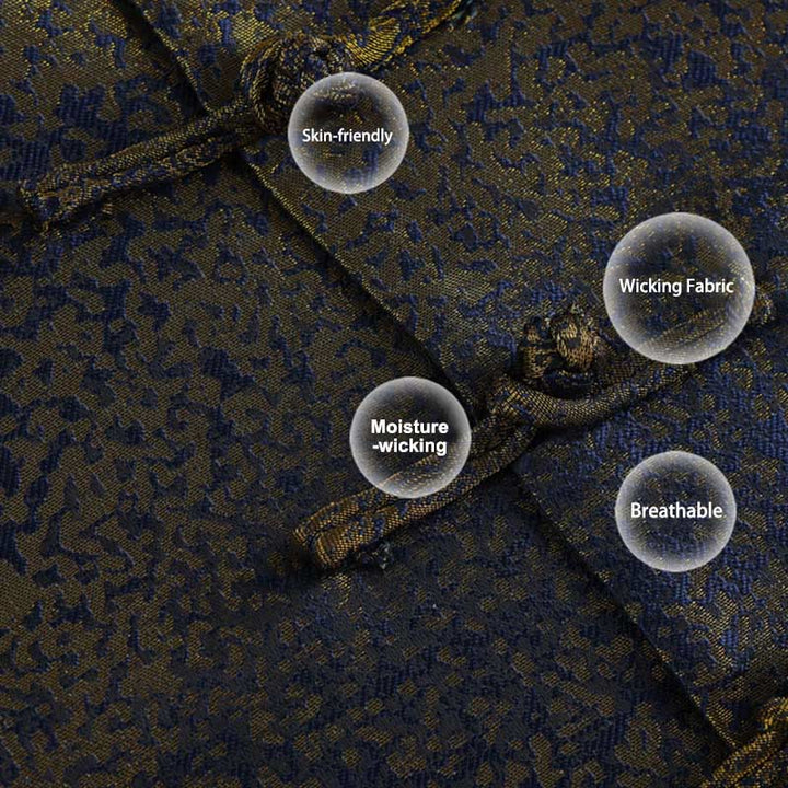 Buddha Stones, złote, pustynne, niebieskie kwiaty, męska kurtka z długim rękawem i kieszeniami, zapinana na guziki i guziki - image 6