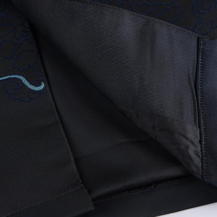 Buddha Stones, złote, pustynne, niebieskie kwiaty, męska kurtka z długim rękawem i kieszeniami, zapinana na guziki i guziki - image 9