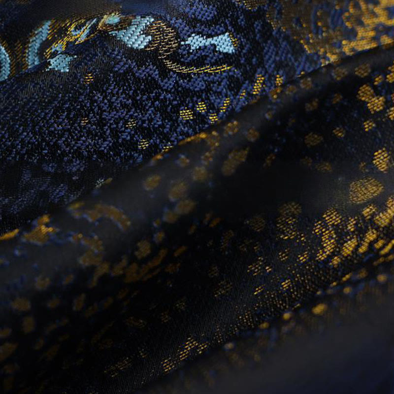 Buddha Stones, złote, pustynne, niebieskie kwiaty, męska kurtka z długim rękawem i kieszeniami, zapinana na guziki i guziki - image 13