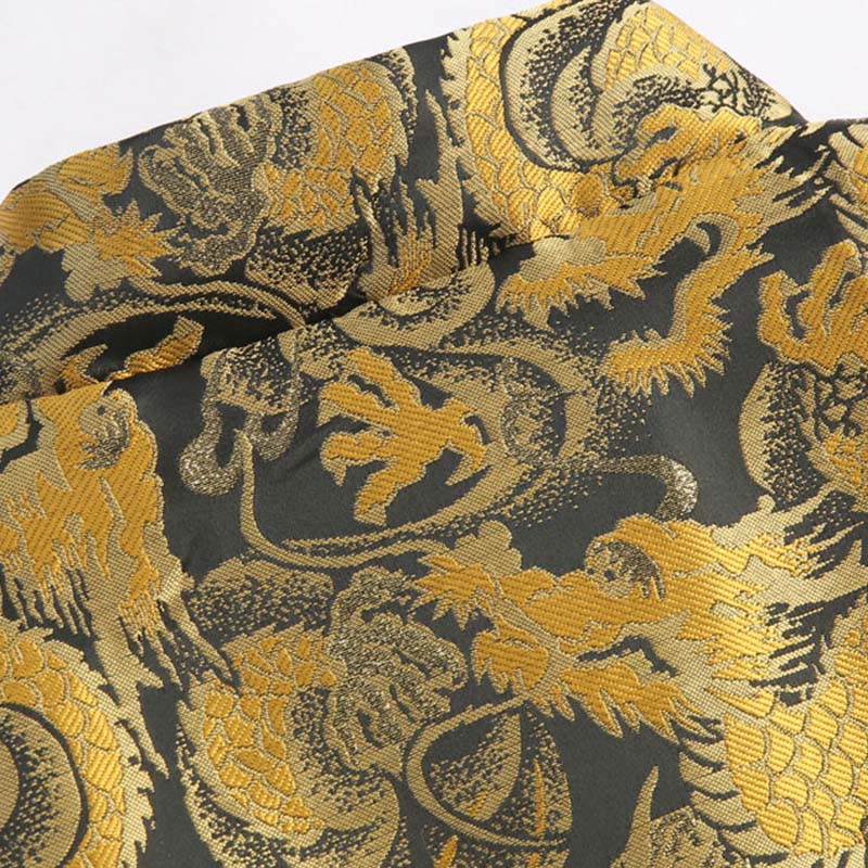 Kurtka męska z długim rękawem i kieszeniami, zimowa, żakardowa, z motywem smoka i żaby, z Buddha Stones - image 5