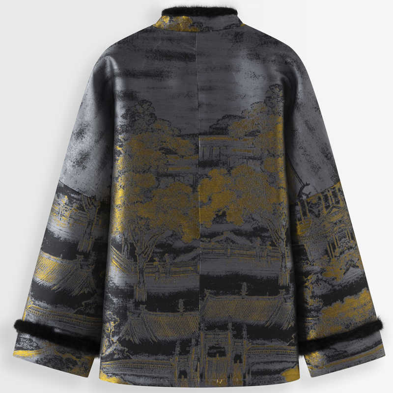 Buddha Stones , Starożytne Budowle, Drzewa, Żaba, Guzik, Męska Kurtka z Długim Rękawem i Kieszeniami - image 1