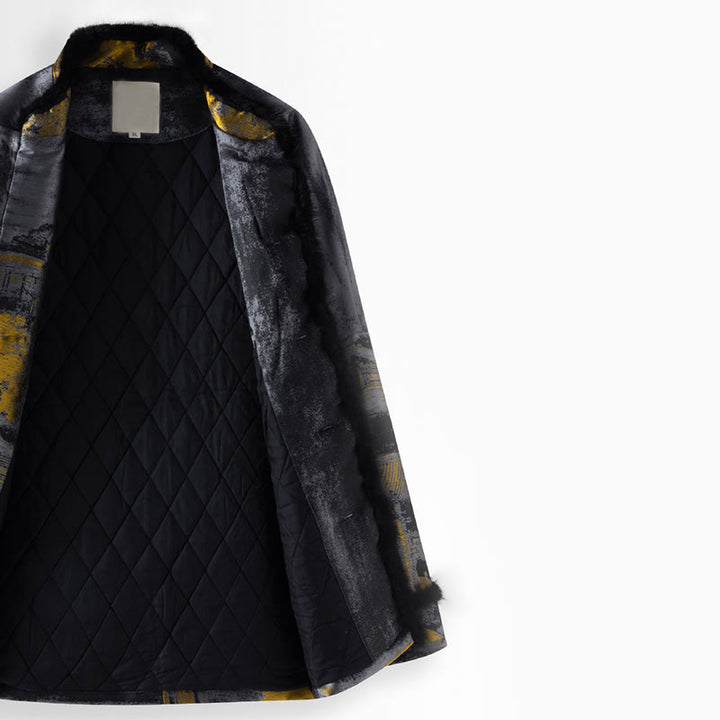 Buddha Stones , Starożytne Budowle, Drzewa, Żaba, Guzik, Męska Kurtka z Długim Rękawem i Kieszeniami - image 3