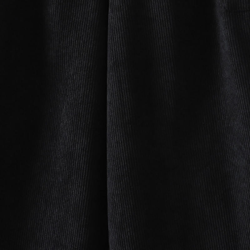 Damskie spodnie z szerokimi nogawkami, z bawełny sztruksowej i kieszeniami, z podszewką z polaru Buddha Stones i wysokim stanem - image 12