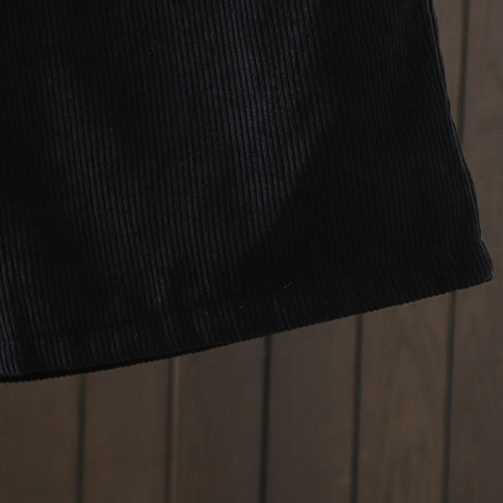 Damskie spodnie z szerokimi nogawkami, z bawełny sztruksowej i kieszeniami, z podszewką z polaru Buddha Stones i wysokim stanem - image 14