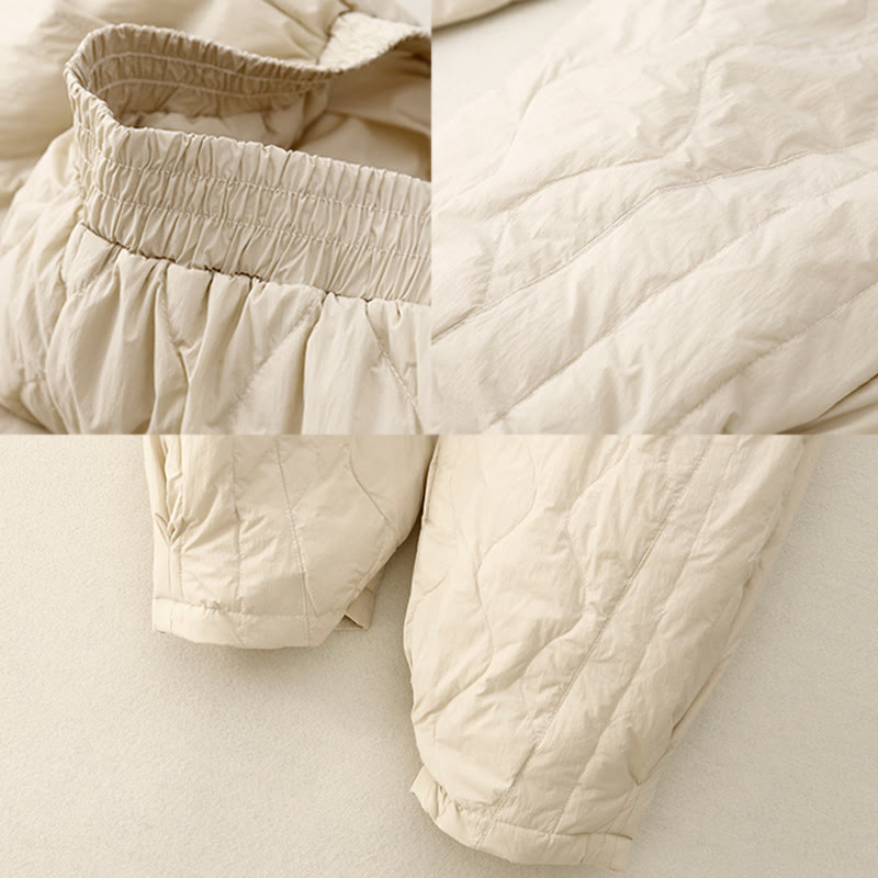 Damskie bawełniane spodnie termiczne Buddha Stones Winter Solid Color z kieszeniami - image 6