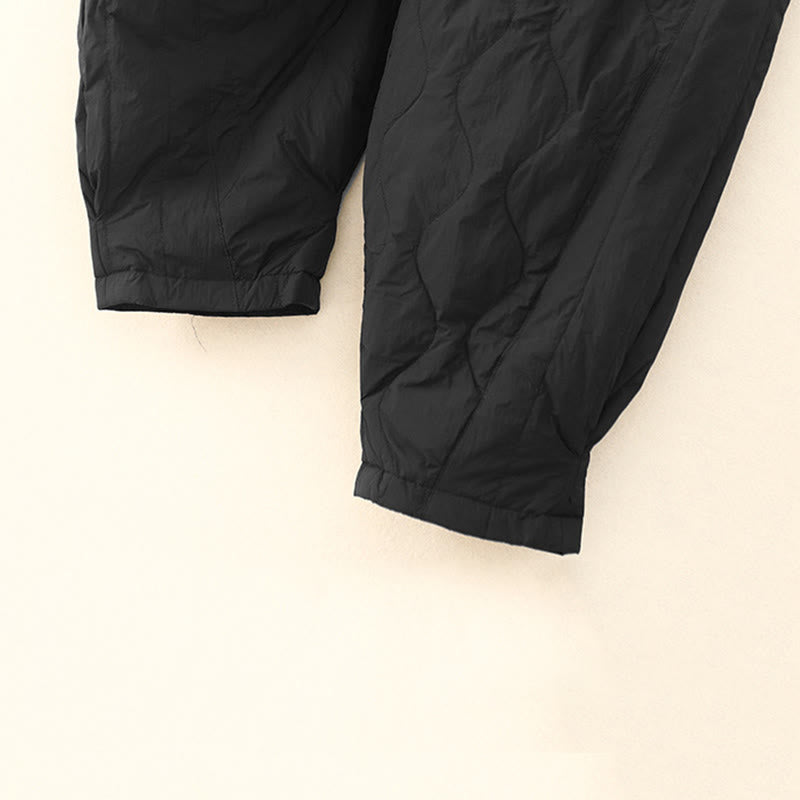 Damskie bawełniane spodnie termiczne Buddha Stones Winter Solid Color z kieszeniami - image 9