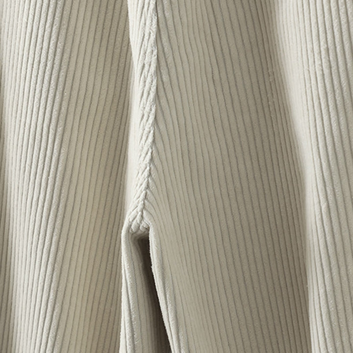 Buddha Stones zimowe spodnie haremowe z gładkiego sztruksu bawełnianego z wysokim stanem i podszewką z polaru z kieszeniami - image 8