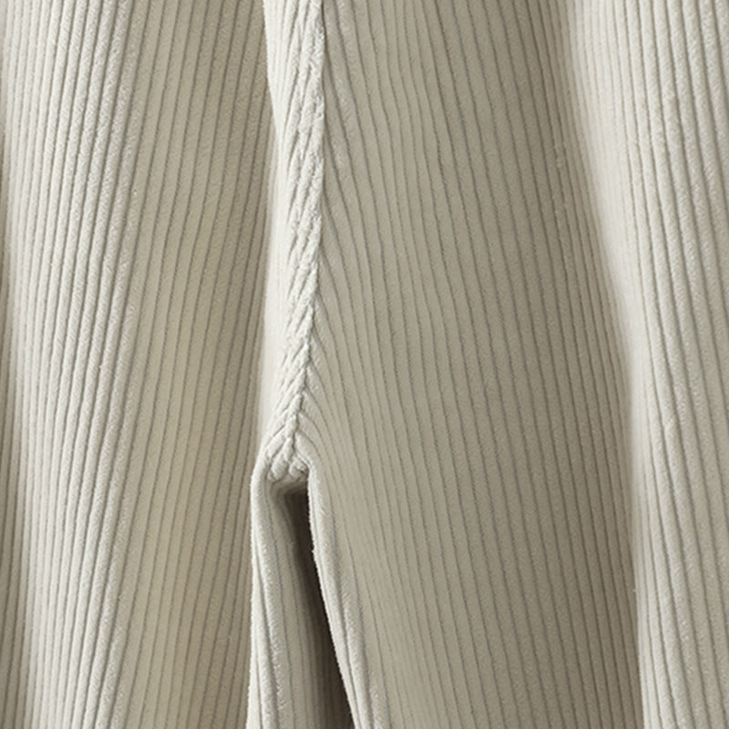 Buddha Stones zimowe spodnie haremowe z gładkiego sztruksu bawełnianego z wysokim stanem i podszewką z polaru z kieszeniami - image 8