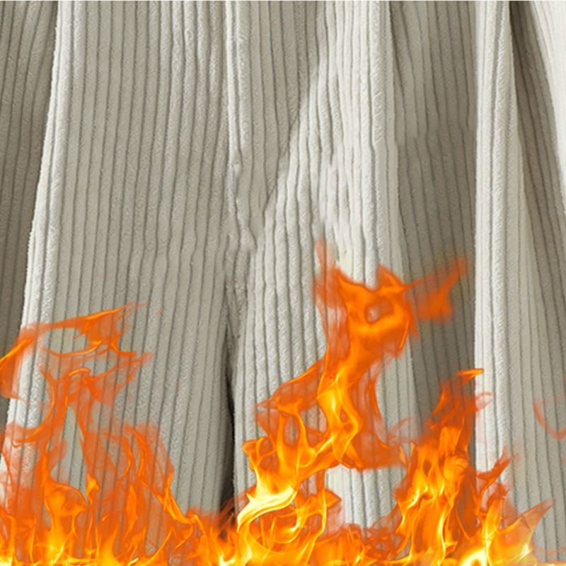 Buddha Stones zimowe spodnie haremowe z gładkiego sztruksu bawełnianego z wysokim stanem i podszewką z polaru z kieszeniami - image 10