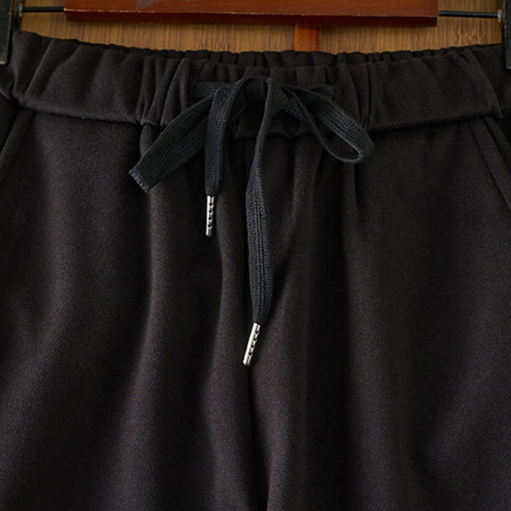 Damskie spodnie zimowe z kieszeniami, luźne, grube, z elastyczną talią i prostymi nogawkami, z Buddha Stones - image 1