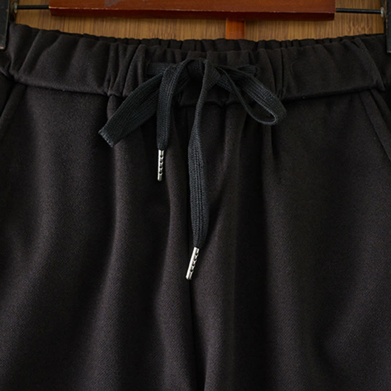 Damskie spodnie zimowe z kieszeniami, luźne, grube, z elastyczną talią i prostymi nogawkami, z Buddha Stones - image 1