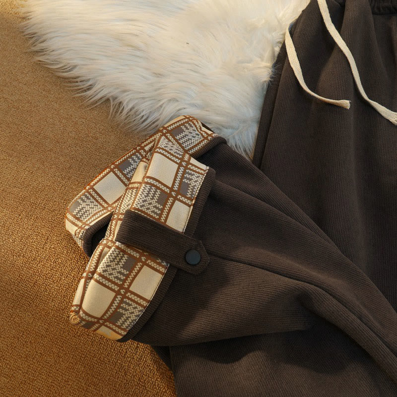 Damskie spodnie z szerokimi nogawkami i kieszeniami, z bawełny, sztruksu i polaru Buddha Stones - image 25