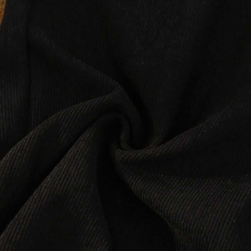 Damskie spodnie z szerokimi nogawkami i kieszeniami, z bawełny, sztruksu i polaru Buddha Stones - image 20