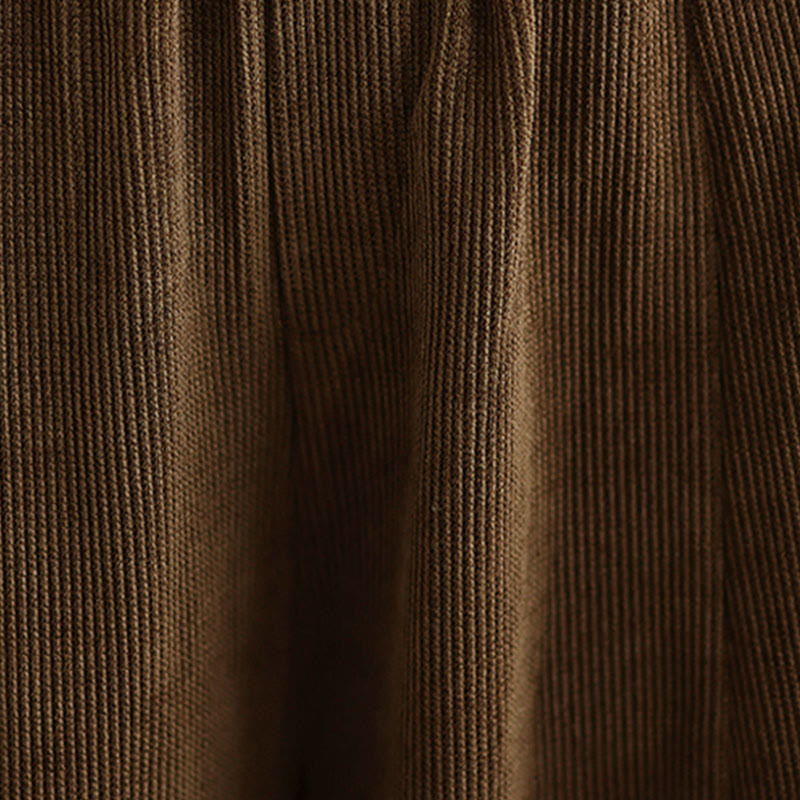 Damskie spodnie haremowe z jesiennego materiału Buddha Stones z gładkim sztruksem i kieszeniami - image 11