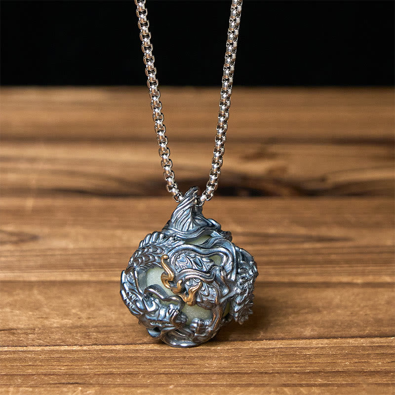 Buddha Stones Naszyjnik z wisiorkiem "Silny Smok" z Koralikami Miedzianymi - Łańcuch Smoka i Skrętu - image 7