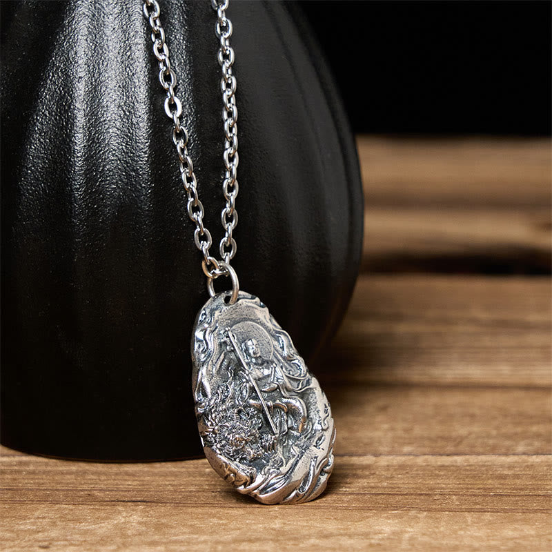 Buddha Stones Miedziany naszyjnik z wisiorkiem współczucia Kṣitigarbha Dizang Bodhisattwa - image 3