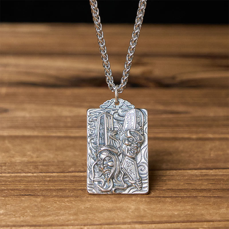 Buddha Stones Miedziano-czarno-biały naszyjnik z wisiorkiem w kształcie równowagi - Czarno-biała nietrwałość i łańcuch kilowy - image 8