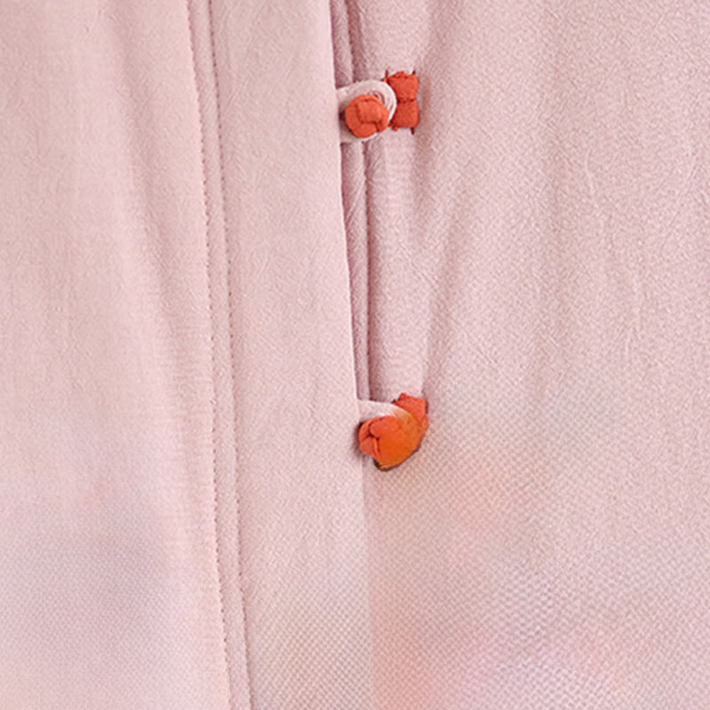 Kurtka zimowa damska z chińskimi żabami i guzikami, z długim rękawem i kieszeniami, z grubej bawełny, z Buddha Stones - image 5