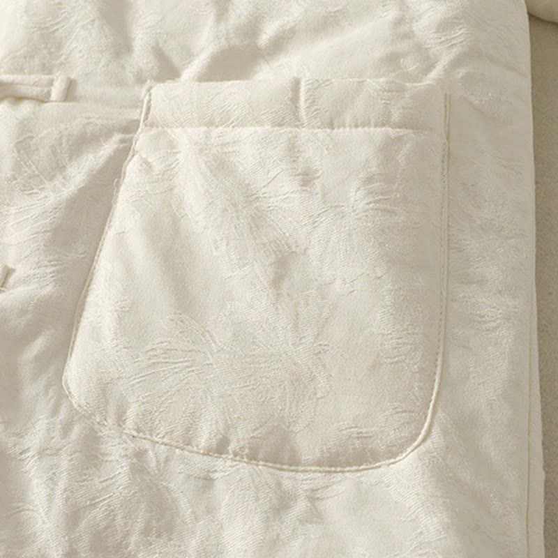 Kurtka damska z długim rękawem i kieszeniami z motywem żabich guzików w jednolitym kolorze z Buddha Stones - image 11