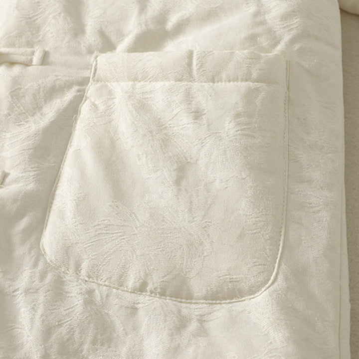 Kurtka damska z długim rękawem i kieszeniami z motywem żabich guzików w jednolitym kolorze z Buddha Stones - image 11