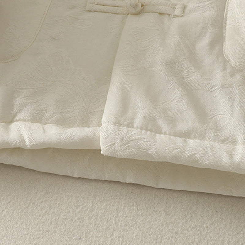 Kurtka damska z długim rękawem i kieszeniami z motywem żabich guzików w jednolitym kolorze z Buddha Stones - image 14