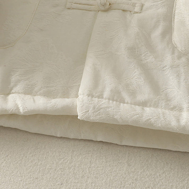 Kurtka damska z długim rękawem i kieszeniami z motywem żabich guzików w jednolitym kolorze z Buddha Stones - image 14