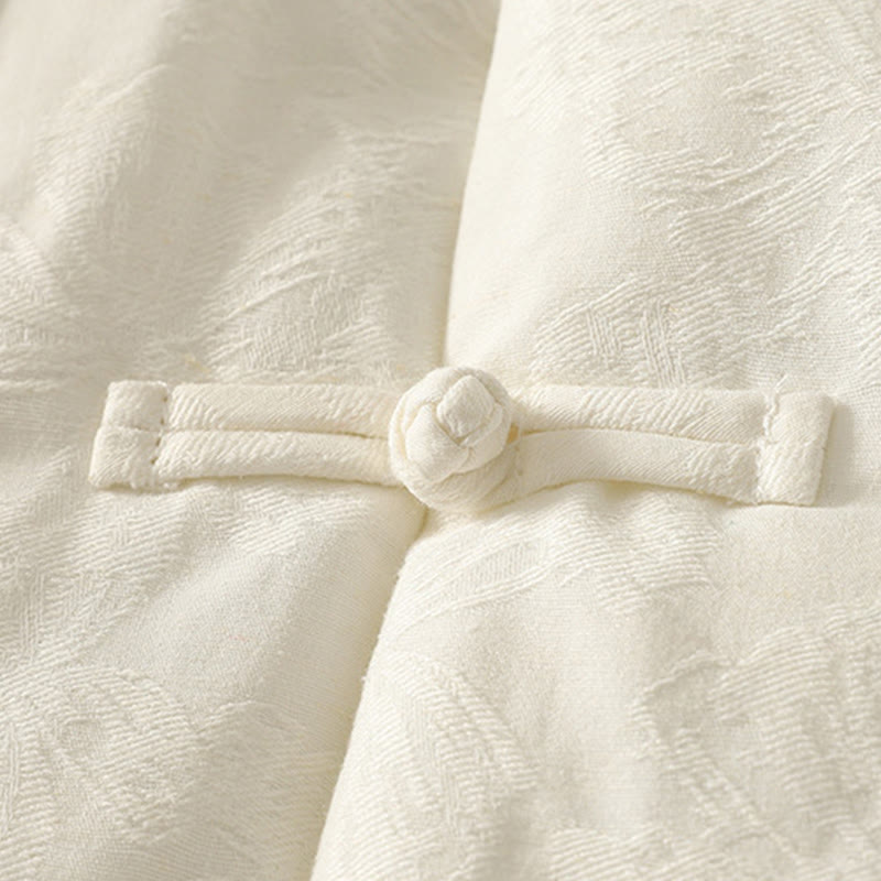 Kurtka damska z długim rękawem i kieszeniami z motywem żabich guzików w jednolitym kolorze z Buddha Stones - image 9