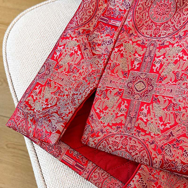 Damska kurtka bawełniana z długim rękawem i kieszeniami, z symetrycznym kwiatowym wzorem „ Buddha Stones” - image 12