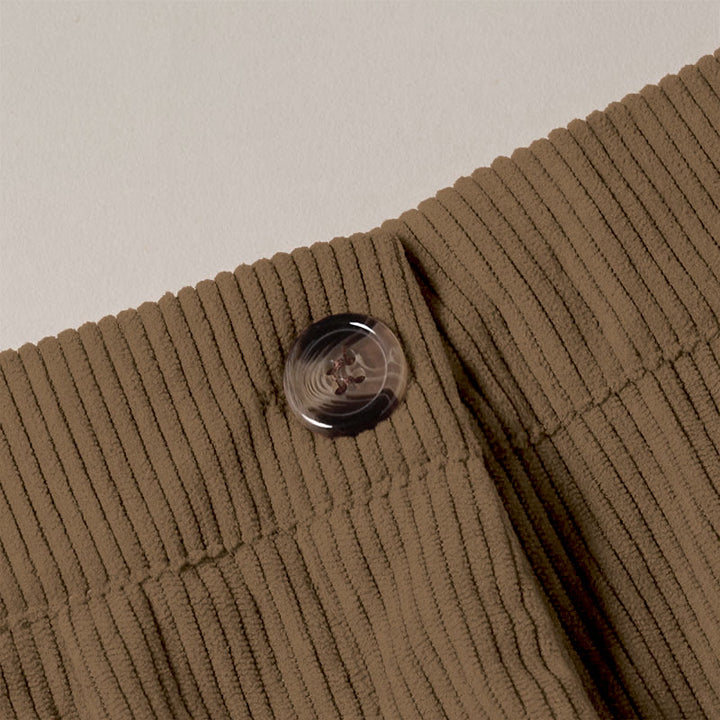 Spodnie damskie z prostymi nogawkami i kieszeniami, z materiału Buddha Stones, z kordu - image 5