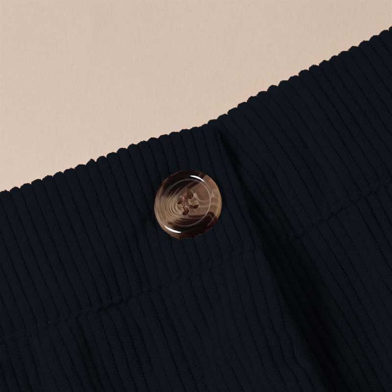 Spodnie damskie z prostymi nogawkami i kieszeniami, z materiału Buddha Stones, z kordu - image 10