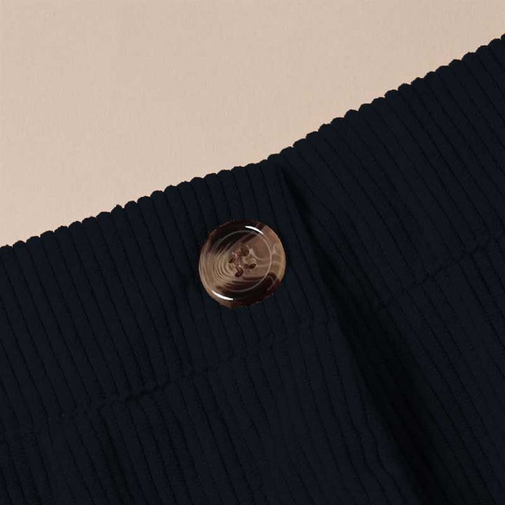 Spodnie damskie z prostymi nogawkami i kieszeniami, z materiału Buddha Stones, z kordu - image 10