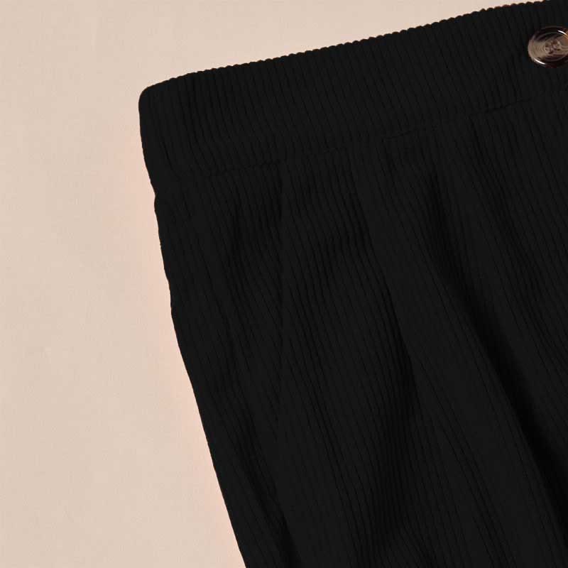 Spodnie damskie z prostymi nogawkami i kieszeniami, z materiału Buddha Stones, z kordu - image 8