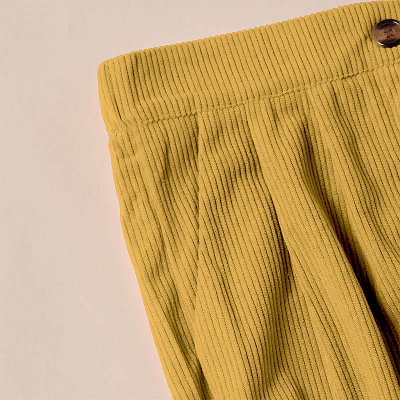 Spodnie damskie z prostymi nogawkami i kieszeniami, z materiału Buddha Stones, z kordu - image 18