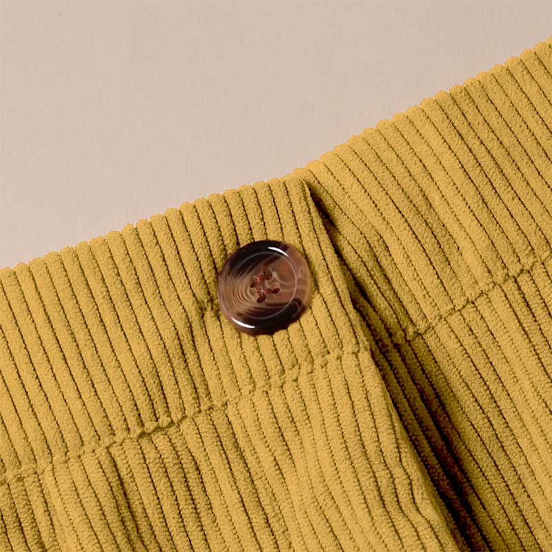 Spodnie damskie z prostymi nogawkami i kieszeniami, z materiału Buddha Stones, z kordu - image 16