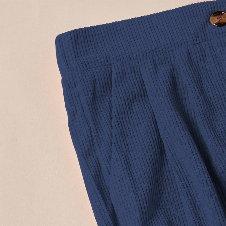 Spodnie damskie z prostymi nogawkami i kieszeniami, z materiału Buddha Stones, z kordu - image 24