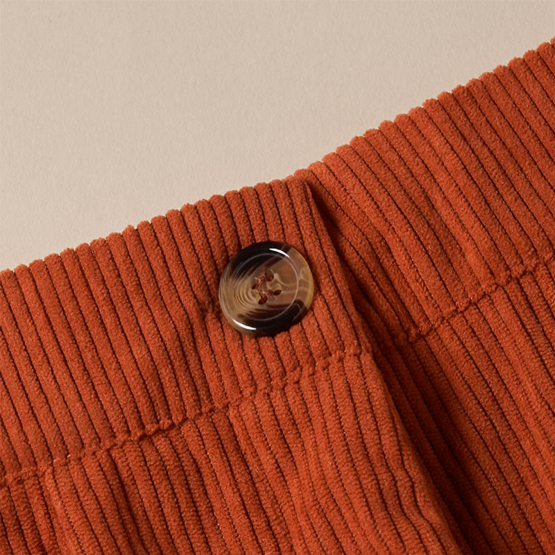 Spodnie damskie z prostymi nogawkami i kieszeniami, z materiału Buddha Stones, z kordu - image 32