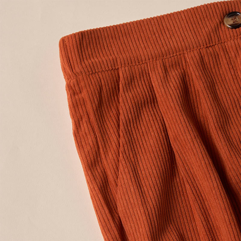 Spodnie damskie z prostymi nogawkami i kieszeniami, z materiału Buddha Stones, z kordu - image 33