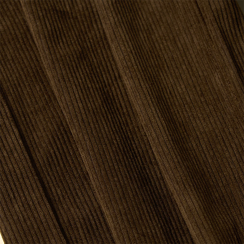 Spodnie damskie z szerokimi nogawkami i kieszeniami, z gładkiego sztruksu i poliestru z motywem Buddha Stones - image 6