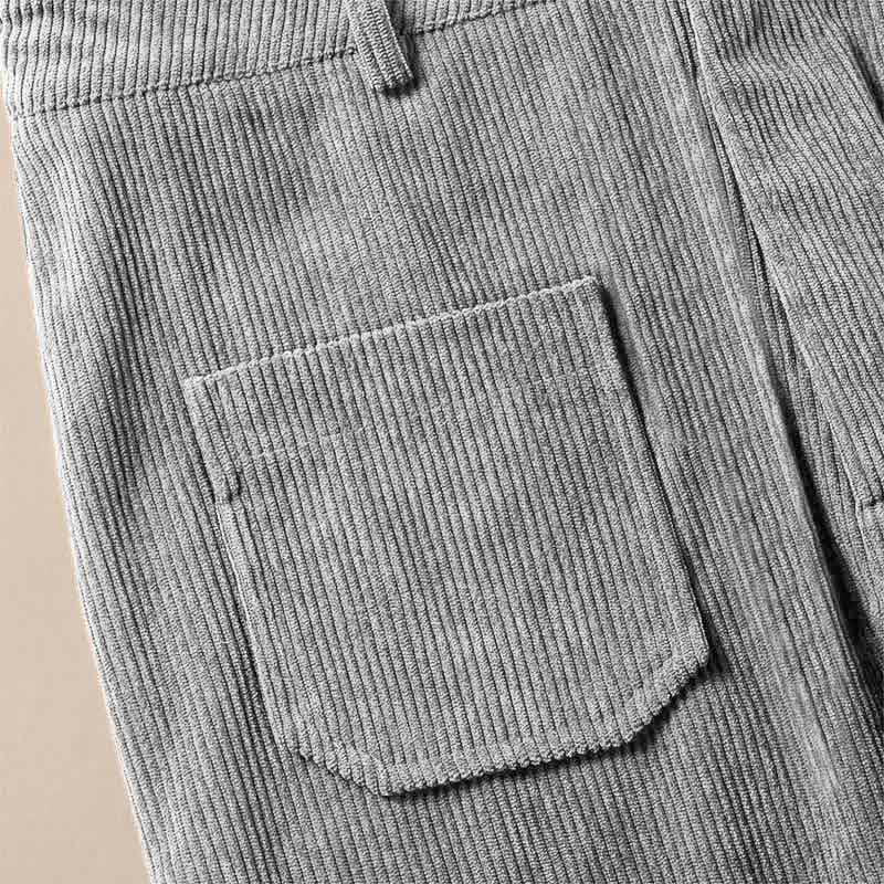 Spodnie damskie z szerokimi nogawkami i kieszeniami, z gładkiego sztruksu i poliestru z motywem Buddha Stones - image 18