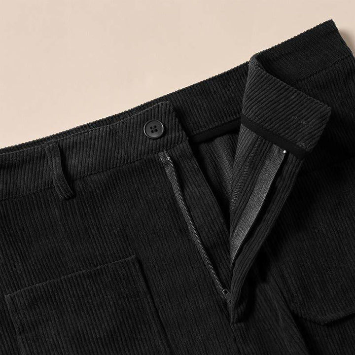 Spodnie damskie z szerokimi nogawkami i kieszeniami, z gładkiego sztruksu i poliestru z motywem Buddha Stones - image 28