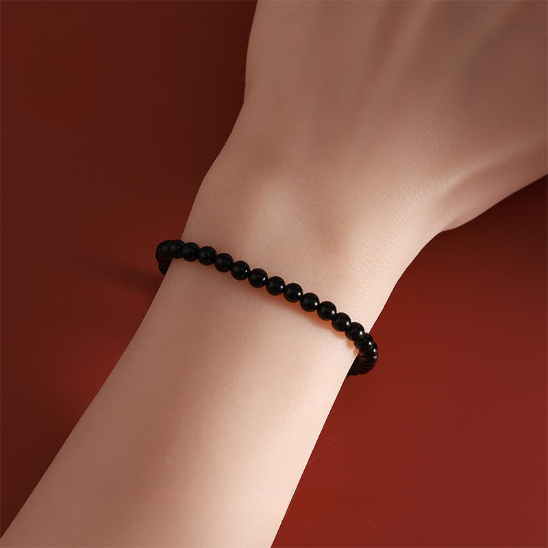 Bransoletka z Buddha Stones , Rok Konia, srebro próby 925, naturalny czarny obsydian, siła - image 3