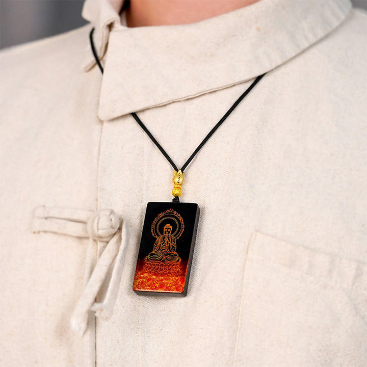 Naszyjnik z wisiorkiem z drewna sandałowego , Buddha Stones , chiński znak zodiaku, natalny Budda Fu - image 27