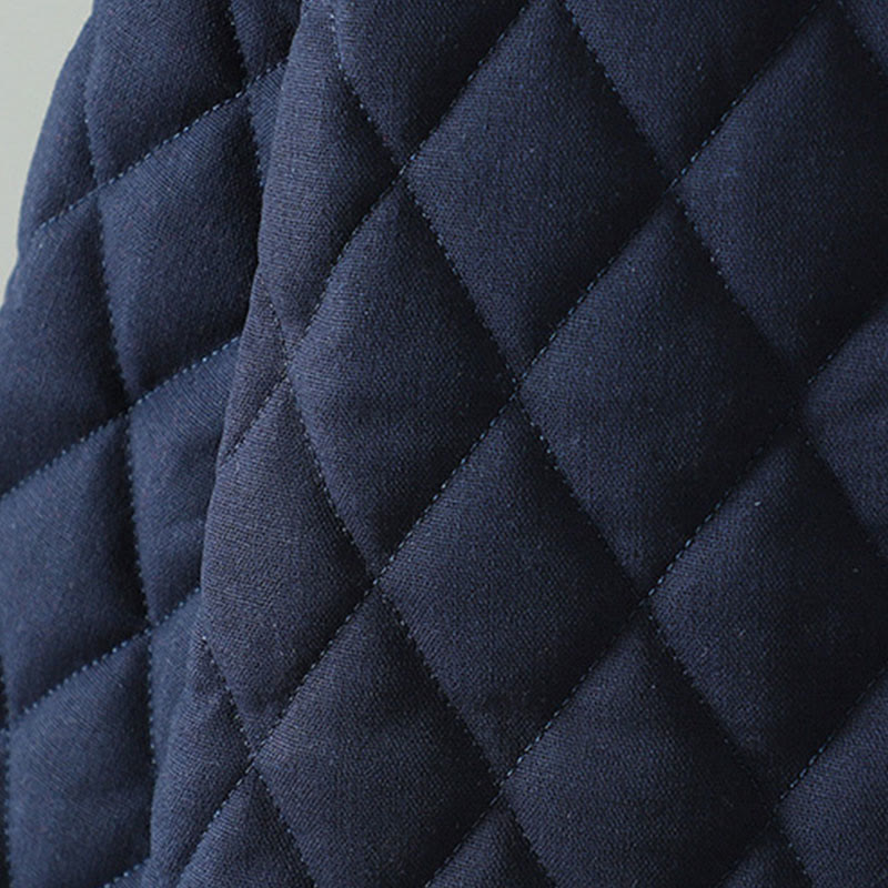 Kurtka damska z długim rękawem z grubej bawełny z kieszeniami i guzikami w stylu etnicznym "Buddha Stones" z żabą - image 4