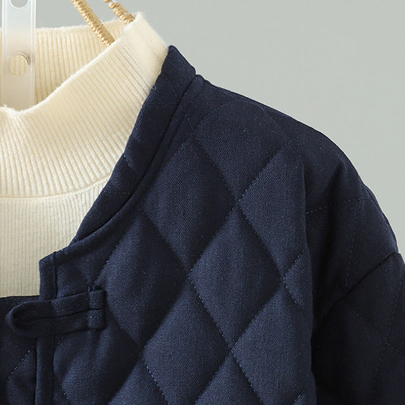 Kurtka damska z długim rękawem z grubej bawełny z kieszeniami i guzikami w stylu etnicznym "Buddha Stones" z żabą - image 8