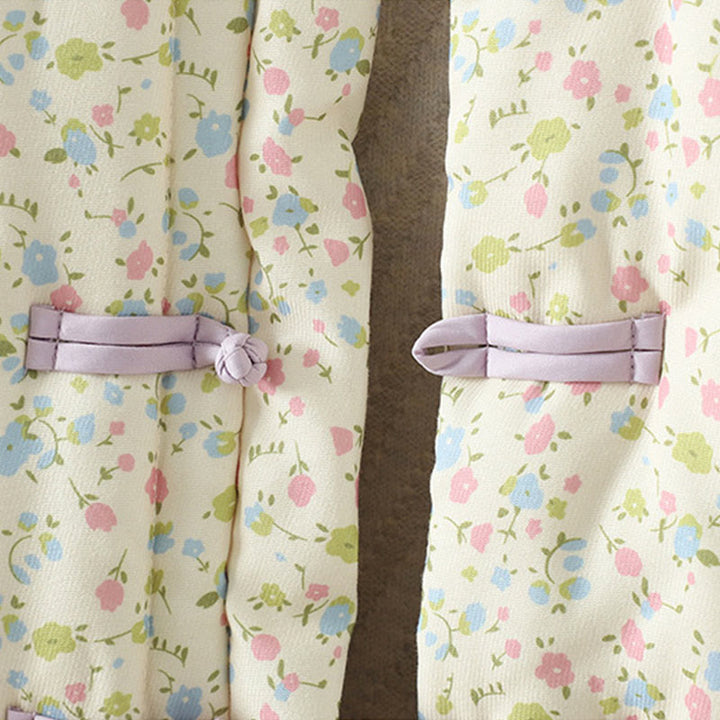 Kurtka damska z długim rękawem, gruba, bawełniana, z kieszeniami, z Buddha Stones i kwiatowym wzorem - image 5