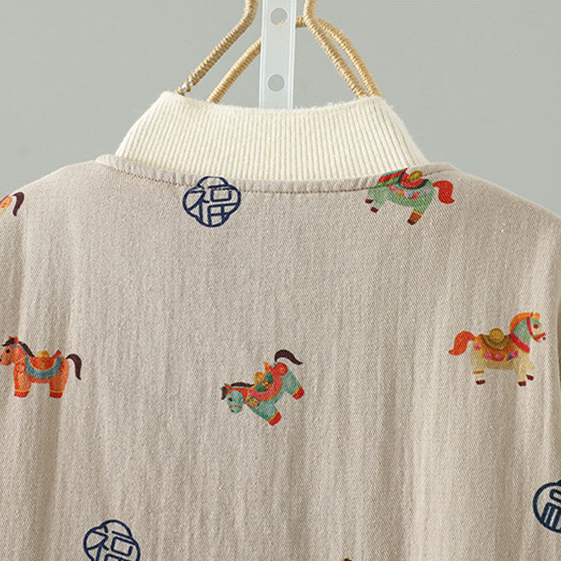 Kurtka damska z długim rękawem i grubym bawełnianym wykończeniem w kształcie konika Fu z Buddha Stones i guzikami żaby - image 6