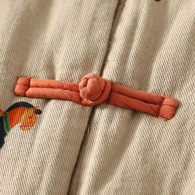 Kurtka damska z długim rękawem i grubym bawełnianym wykończeniem w kształcie konika Fu z Buddha Stones i guzikami żaby - image 8