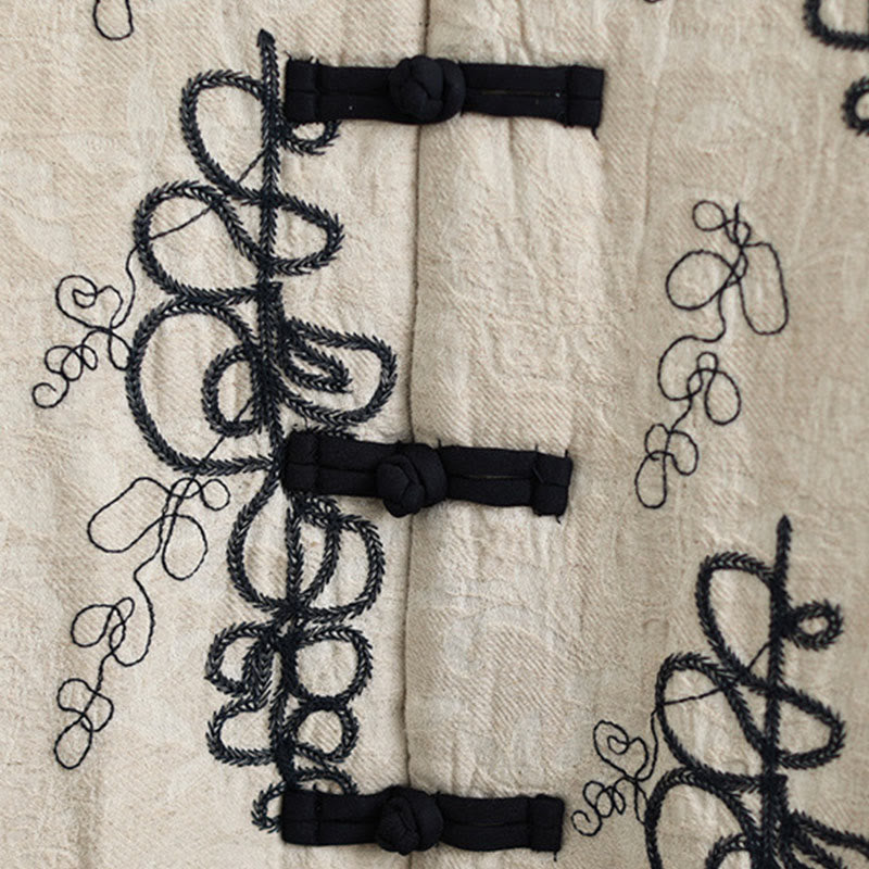 Kurtka zimowa damska Buddha Stones z długim rękawem, kołnierzem stójką i guzikami typu żaba, z bawełnianą podszewką i kieszeniami - image 22